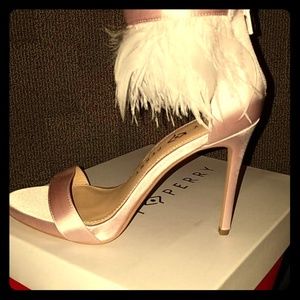 Katy Perry pale Pink fringe heels